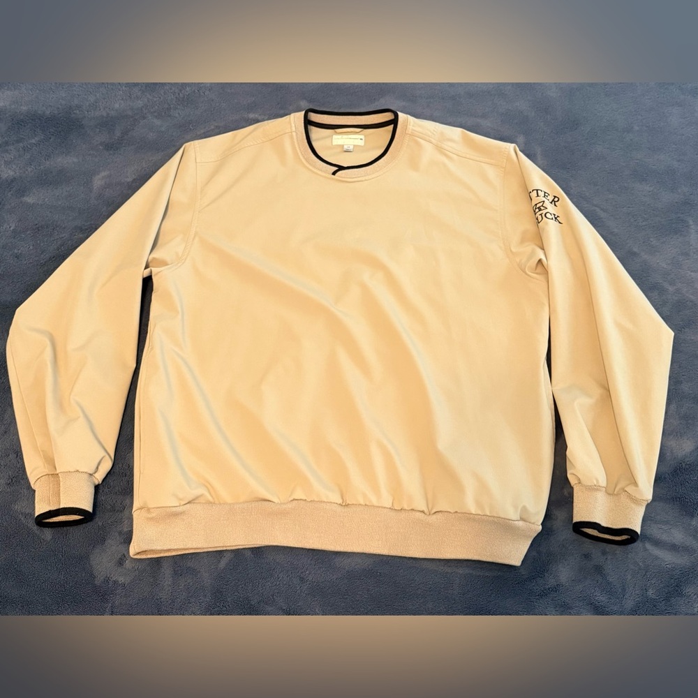 Cutter & Buck Size Large Weathertec Pullover Windbreaker Beige and Black